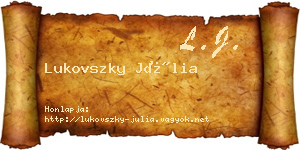 Lukovszky Júlia névjegykártya