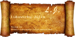 Lukovszky Júlia névjegykártya
